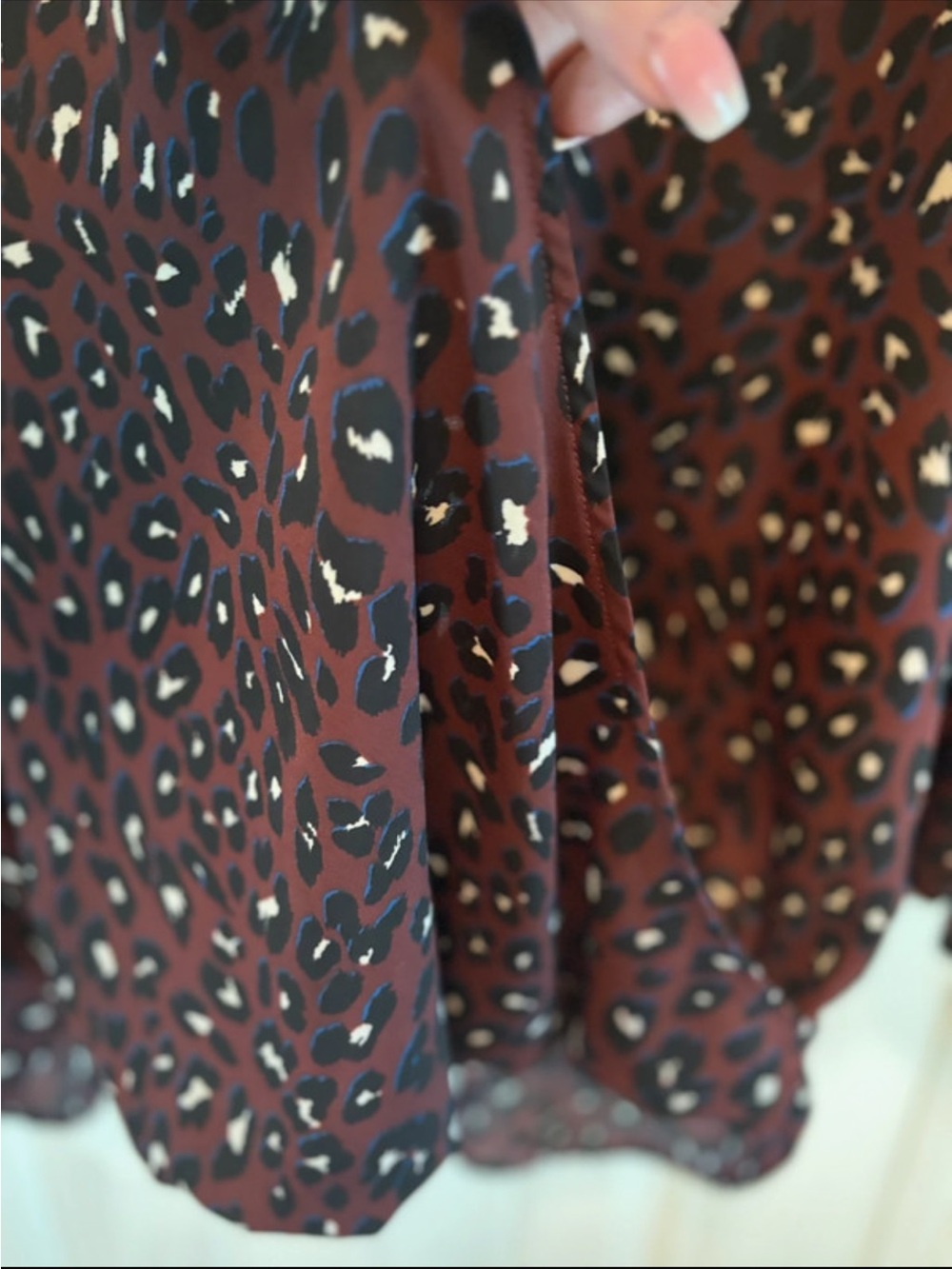 West Kei Maroon Leopard-Print V-Neck Blouse - Picture 2 of 5